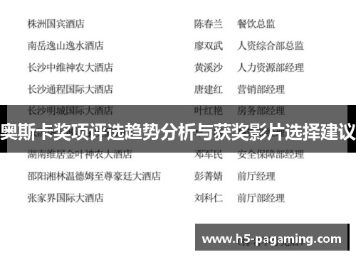 奥斯卡奖项评选趋势分析与获奖影片选择建议 奥斯卡奖项评选趋势分析与获奖影片选择建议